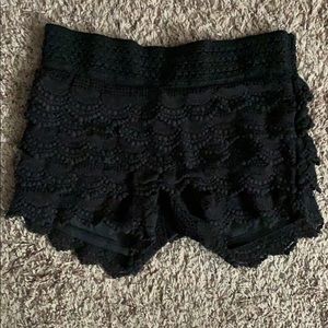 Black lace shorts